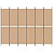 Divisore per Stanza a 6 Pannelli Beige 300 x 220 cm Tessuto - Foto miniatura 4