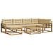 Set di divani da esterno 7 pcs Bianco e Beige - Foto miniatura 1