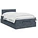 Letto ottomano con materasso Grigio Scuro 120 x 190 cm Velluto - Foto miniatura 3