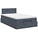 Letto ottomano con materasso Grigio Scuro 120 x 190 cm Velluto - Foto miniatura 5