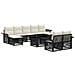 Set Divano da Giardino 10 pz Nero e Bianco Crema polyrattan - Foto miniatura 1