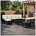 Set Divano da Giardino 10 pz Nero e Bianco Crema polyrattan - Foto miniatura 9