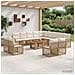 Set Divano da Giardino 14 pz Naturale e Bianco Crema polyrattan - Foto miniatura 4