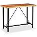 Set da Bar 7 pz in Legno Massello di Acacia Vera Pelle e Tela - Foto miniatura 2