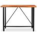 Set da Bar 7 pz in Legno Massello di Acacia Vera Pelle e Tela - Foto miniatura 3