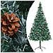 Albero di Natale Artificiale con Set Palline LED e Pigne 210 cm - Foto miniatura 2