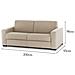 Divano Fisso Rosanna, Divano A 2 Posti Large, 100% Made In Italy, Sofà Soggiorno In Tessuto Imbottito, Con Braccioli Standard, Cm 200x95h90, Beige - Foto miniatura 4