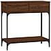Tavolino Consolle Rovere Marrone 75x34,5x75cm Legno Multistrato - Foto miniatura 2