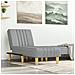 Chaise Longue In Tessuto Grigio Chiaro - Foto miniatura 1