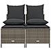 Set Divani da Giardino 4 pz con Cuscini in Polyrattan Grigio - Foto miniatura 2