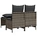 Set Divani da Giardino 4 pz con Cuscini in Polyrattan Grigio - Foto miniatura 3