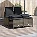 Set Divani da Giardino 4 pz con Cuscini in Polyrattan Grigio - Foto miniatura 8