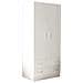 Armadio Guardaroba Appendiabiti 2 Ante E Due Cassetti In Nobilitato Bilaminato Linea Classic - White - Foto miniatura 1