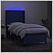 Letto a Molle con Materasso e LED Blu 90x190 cm in Tessuto - Foto miniatura 7