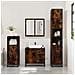 Set Mobili Da Bagno 3 Pz Rovere Fumo In Legno Multistrato - Foto miniatura 3