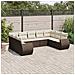 Set Divani Da Giardino 9pz Con Cuscini Marrone In Polyrattan - Foto miniatura 1