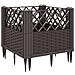 Lusso Casadino -  Fioriera Da Giardino Con Picchetti Marrone 43,5x43,5x43,5 Cm Pp - Foto miniatura 5