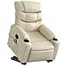 Lusso Casadino -  Poltrona Alzapersona Elettrica Reclinabile Crema In Similpelle - Foto miniatura 2