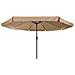 Parasol da giardino  con luci LED ø395x245 cm Tortora - Foto miniatura 3