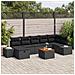 Set divani da giardino 8 pezzi con cuscini Nero Polyrattan - Foto miniatura 2