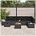 Set divani da giardino 8 pezzi con cuscini Nero Polyrattan - Foto miniatura 3