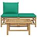 Set Salotto da Giardino 3pz con Cuscini Verdi Bambù - Foto miniatura 3