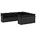 Set Divani da Giardino 10pz con Cuscini in Polyrattan Nero - Foto miniatura 1