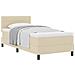 Letto box spring con materasso Crema 90 x 190 cm Tessuto - Foto miniatura 3