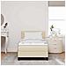 Letto box spring con materasso Crema 90 x 190 cm Tessuto - Foto miniatura 5
