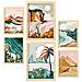 Set Di 6 Stampe Natura Complessa 3 In Sfondi Astratti Dipinti Decorativi Estetici Per Il Tuo Soggiorno Di Casa A3 & A4 Telaio In Legno Chiaro - Foto miniatura 1