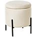 Pouf Contenitore Wenona Velluto Beige Chiaro - Foto miniatura 3