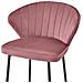Sgabello GATTA in velluto rosa scuro con gambe nere per cucina x2 - Foto miniatura 7