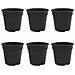 Vaso Rotondo per Fiori 6 pcs Nero Ø 19 x 16 cm Plastica - Foto miniatura 1