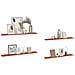 Scaffale da parete 4 pcs Rosso 100 x 9 x 3 cm Legno multistrato - Foto miniatura 3