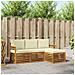 Set divani 4 pcs Naturale e Crema Legno di Acacia Massello - Foto miniatura 2