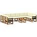 Set di divani da esterno con cuscino 11 pcs Naturale e Crema - Foto miniatura 1