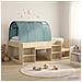 Letto alto per bambini con storage 3 pz Rovere Sonoma e Azzurro - Foto miniatura 2