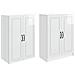 Set di armadi 2 pcs Bianco Lucido Legno ingegnerizzato - Foto miniatura 3