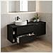 Mobile sottolavabo, Bianco e marrone, 160 cm, Con piano d'appoggio, 4 cassetti, Sospeso, Frontali in MDFMobilecon 1 anta, MODERNO - Foto miniatura 4