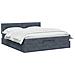 Letto ottomano con materasso Grigio Scuro 180 x 200 cm Velluto - Foto miniatura 3