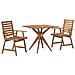 Set da Pranzo per Giardino 3 pz in Legno Massello di Acacia - Foto miniatura 1