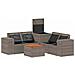 Set di divani 6 pz Grigio e Blu Navy Rattan sintetico e Acciaio - Foto miniatura 5