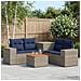 Set di divani 6 pz Grigio e Blu Navy Rattan sintetico e Acciaio - Foto miniatura 8