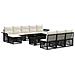 Set Divano da Giardino 11 pz Nero e Bianco Crema polyrattan - Foto miniatura 1