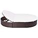 Lettino Prendisole In Polyrattan 200x140x28 Cm Marrone - Foto miniatura 5
