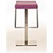 Sgabello Bar Lameng In Similpelle E Accio Inox I Sgabello Bancone Design Con Poggiapiedi, H Seduta 78 CM I Sgabello Cucina Imbottito Viola - Foto miniatura 2