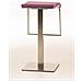 Sgabello Bar Lameng In Similpelle E Accio Inox I Sgabello Bancone Design Con Poggiapiedi, H Seduta 78 CM I Sgabello Cucina Imbottito Viola - Foto miniatura 4