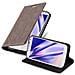 Custodia Compatibile Con Samsung Galaxy S4 Mini In Bruno Caffè - Coperchio Protettiva Con Chiusura Magnetica, Funzione Stand E Tasca Per Le Carte - Foto miniatura 1