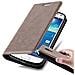 Custodia Compatibile Con Samsung Galaxy S4 Mini In Bruno Caffè - Coperchio Protettiva Con Chiusura Magnetica, Funzione Stand E Tasca Per Le Carte - Foto miniatura 4