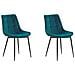 Set Di 2 Sedie Da Pranzo In Velluto Blu Melrose - Foto miniatura 1